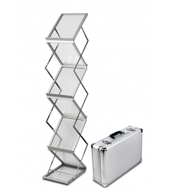 Stojak na ulotki A4 Z-SHAPE z kufrem